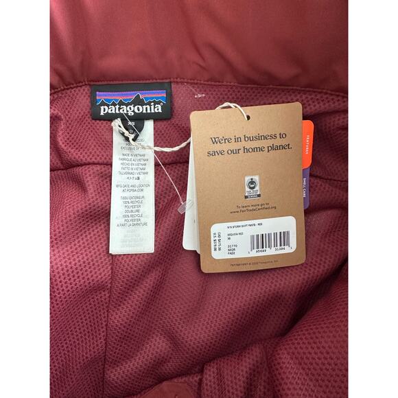 NEW Patagonia Storm Shift Snowpants Sequoia Red Mens XS GoreTex NWT - Picture 7 of 7